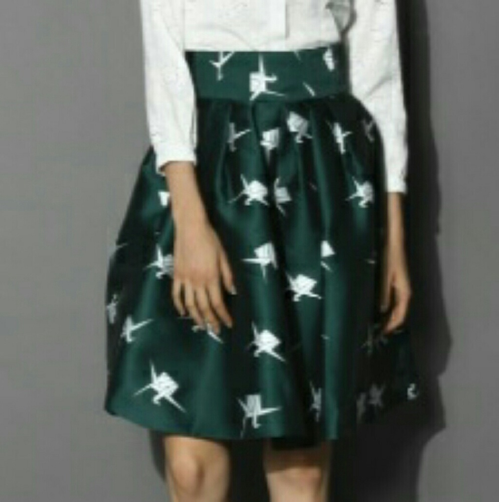 Chicwish origami cranes skirt